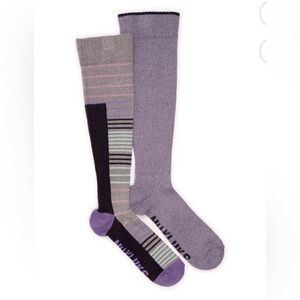 MUK LUKS Women's Regular Width Compression Cotton Knee-High 2Pack Shoe Size 6-10
